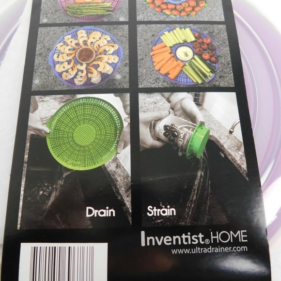 UltraDrainer Strainer Multi-Use Kitchen Tool Marinate Steam Cook Defrost Purple - Picture 9 of 12